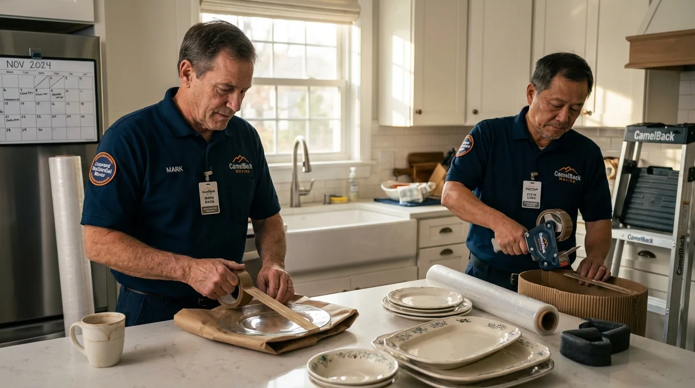 Professional crew packing kitchen dishware in Chadron, NE